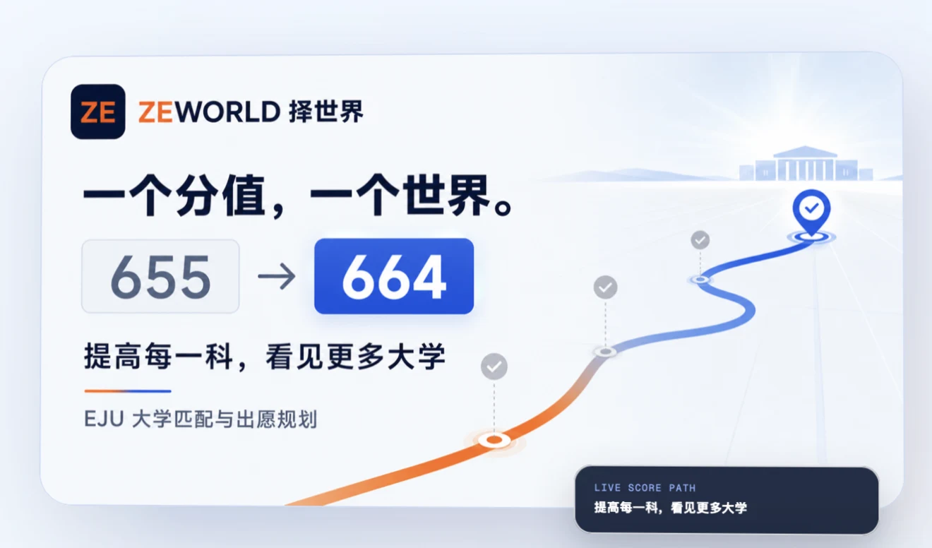 ZEWORLD 一个分值，一个世界；提高每一科，看见更多大学
